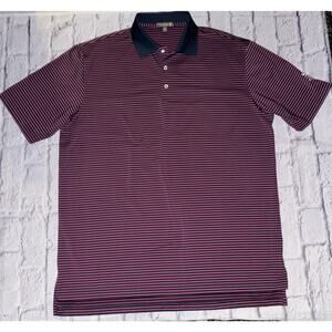 Peter Millar Men’s Summer Comfort Golf Polo Short Sleeve Striped Size XL Logo